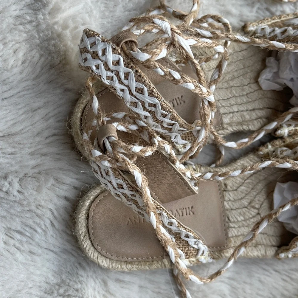 Johnny Was X Antik Batik Tori Tan and White Women's Sandals